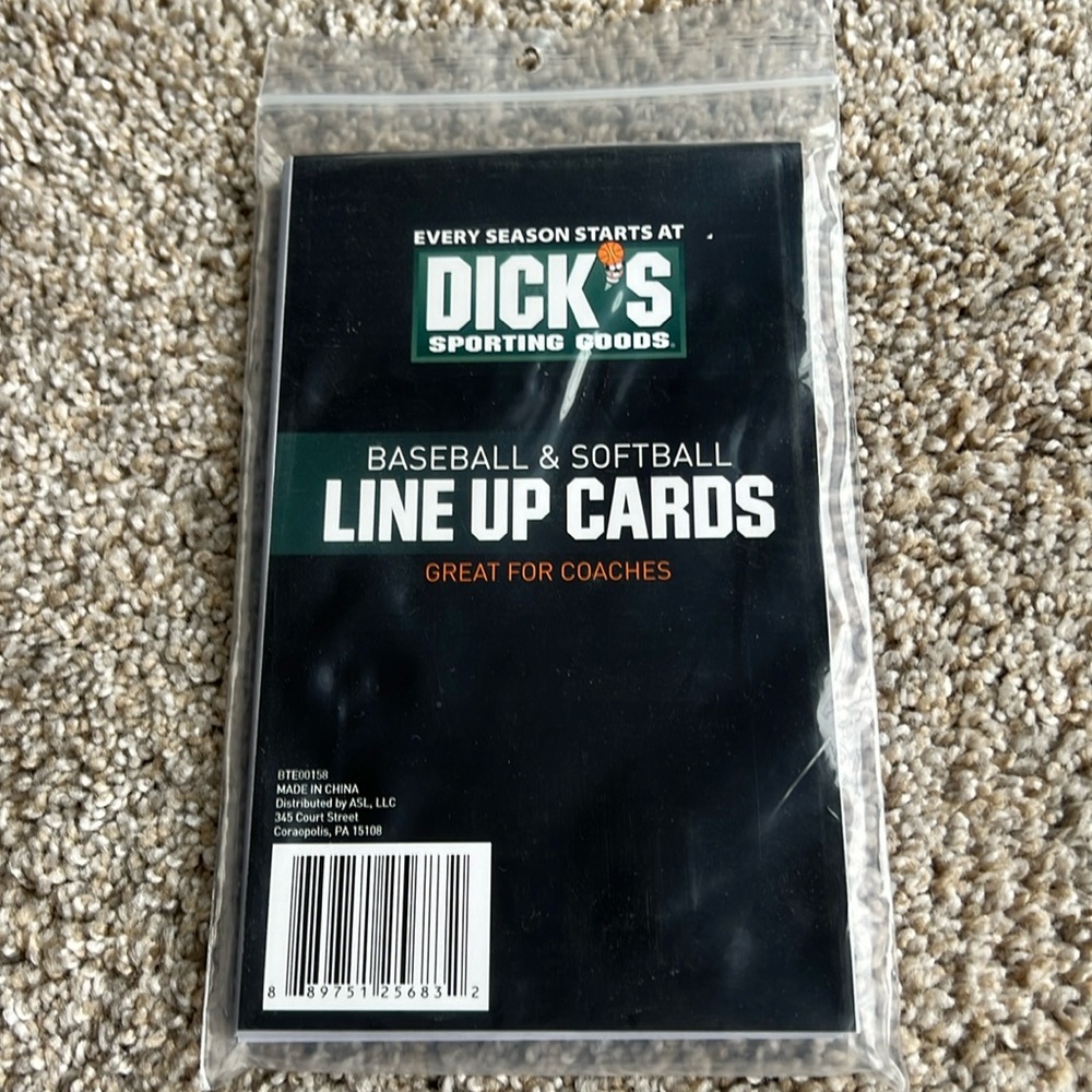 Baseball & Softball Line Up Cards New